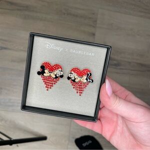 Disney X Baublebar Minnie & Mickey Statement Earrings Kissing Red Love Hearts